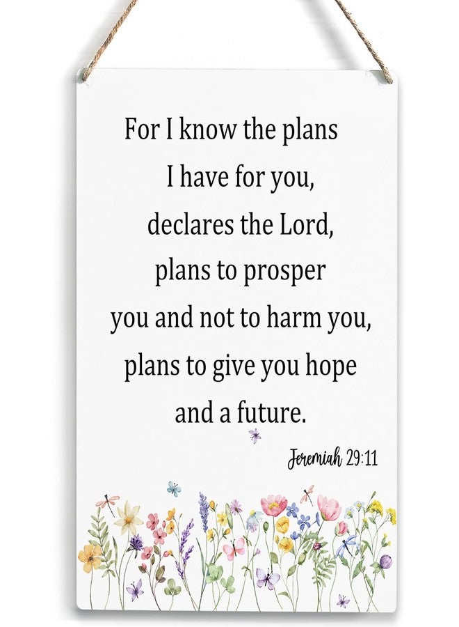 YCYD Christian Gifts For I Know The Plans I Have For You Wooden Hanging Sign Jeremiah 29:11 Christian Bible Verse Wall Art for Home Dining Room Living Room Decor 10x8 Inches - Image 1